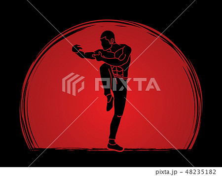 Drunken Kung fu pose graphic vector. 48235182