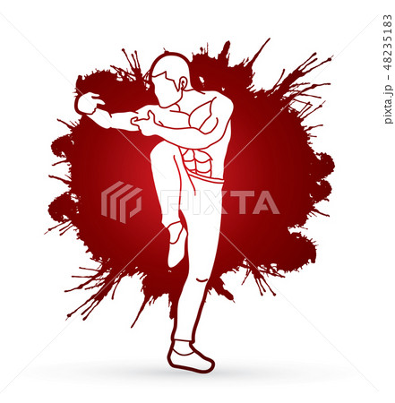 Drunken Kung fu pose graphic vector. 48235183