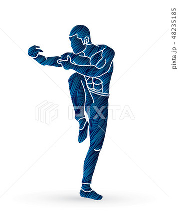 Drunken Kung fu pose graphic vector. 48235185