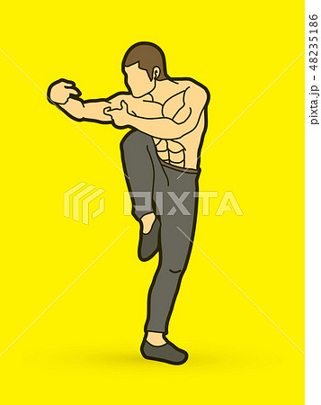 Drunken Kung fu pose graphic vector. 48235186