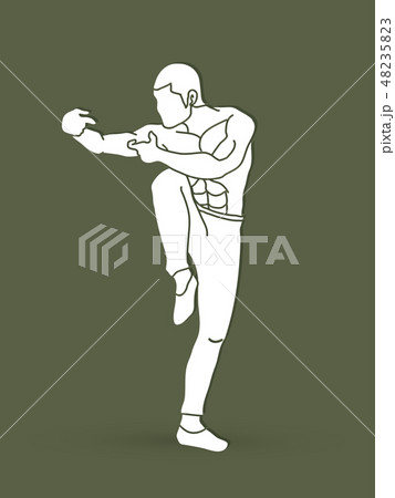 Drunken Kung fu pose graphic vector 48235823