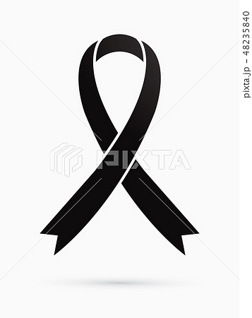 Black ribbon sign graphic vector 48235840