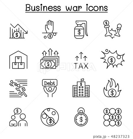 Economic sanction, Business war icon 48237323