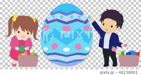 做復活節彩蛋的孩子淺蘭 48238001