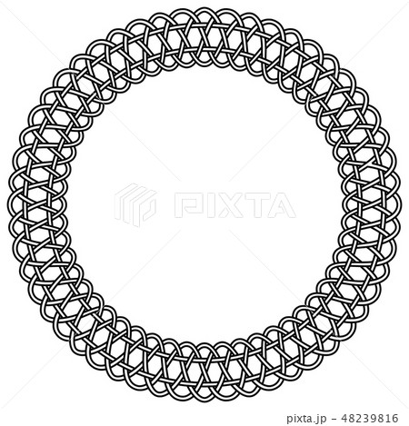 Lace Rosette Macrame Vector Round Frameのイラスト素材