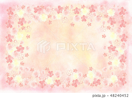 水彩 桜 手描き パステル背景のイラスト素材