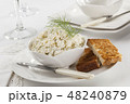 Fresh cottage cheese with dill Fresh cottage cheese with dill 48240879