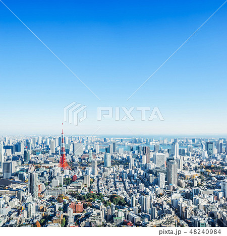 tokyo tower aerial view in Tokyo, Japan 48240984