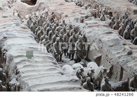 秦の始皇帝兵馬俑 世界遺産 西安 中国 の写真素材