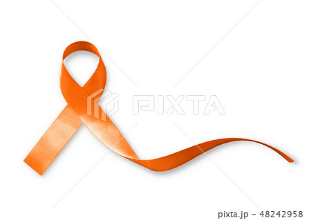 Orange ribbon isolated on white background Orange ribbon isolated on white background 48242958