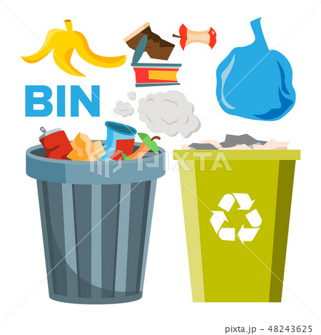 Bin Trash Icons Vector Classic And Recycling のイラスト素材