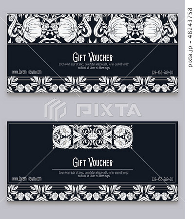 Floral pattern in art nouveau style, vintage 48243758