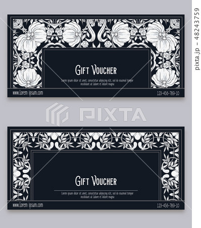 Floral pattern in art nouveau style, vintage 48243759
