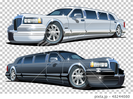 Vector Cartoon limousines set isolated on white 48244080