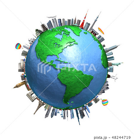 地球ランドマークアメリカ白バック 地球ランドマークアメリカ白バック 48244719