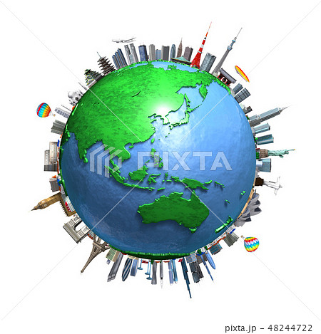 地球ランドマークアジア白バック 地球ランドマークアジア白バック 48244722