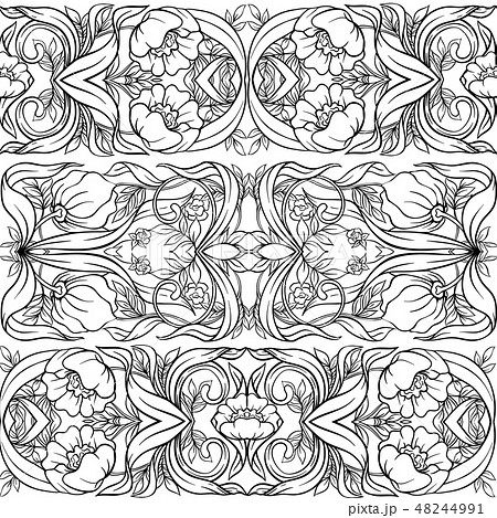 Seamless Pattern Background With Floral Patternのイラスト素材