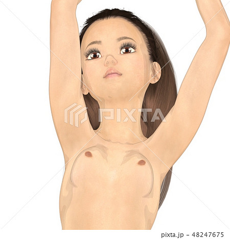 乳がんセルフチェックイメージ　perming2DCG イラスト素材 48247675