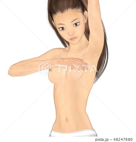 乳がんセルフチェックイメージ perming2DCG イラスト素材 乳がんセルフチェックイメージ perming2DCG イラスト素材 48247680