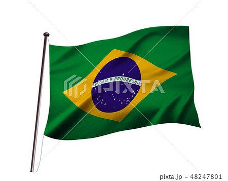 ブラジルの国旗イメージのイラスト素材