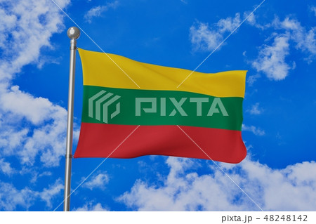 펄럭이는 리투아니아의 국기 - 스톡일러스트 [48248142] - Pixta