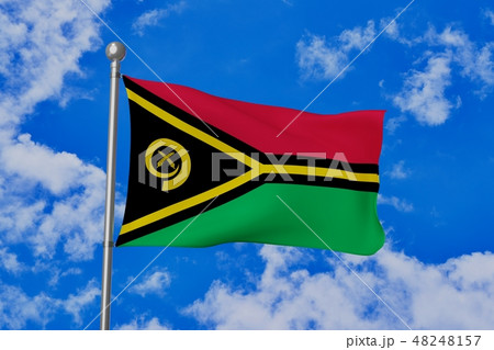 はためくバヌアツの国旗 48248157