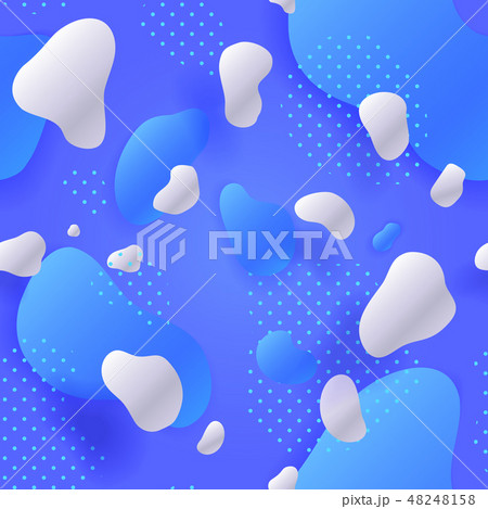 Seamless pattern of Liquid shapes. Blue gradient 48248158