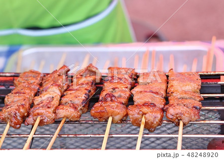 pork roast on street food pork roast on street food 48248920