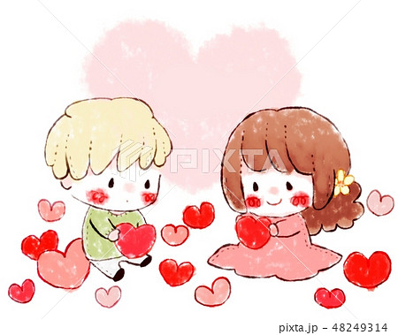 Girls Boys Cute Illustrations Stock Illustration