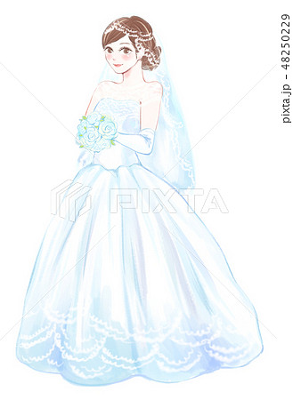 ウェディングドレス 花嫁 イラストのイラスト素材 48250229 Pixta