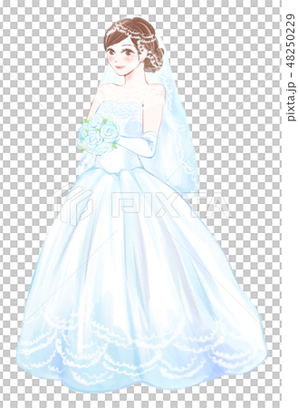 ウェディングドレス 花嫁 イラストのイラスト素材