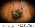 Meatballs on steel food basket 48251701