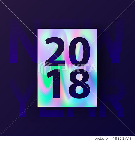 New Year holographic card  48251773