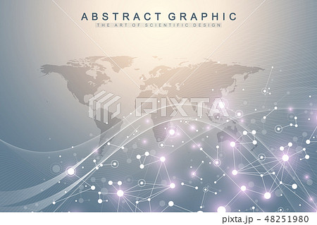 Big data visualization. Graphic abstract background communication. Perspective backdrop 48251980