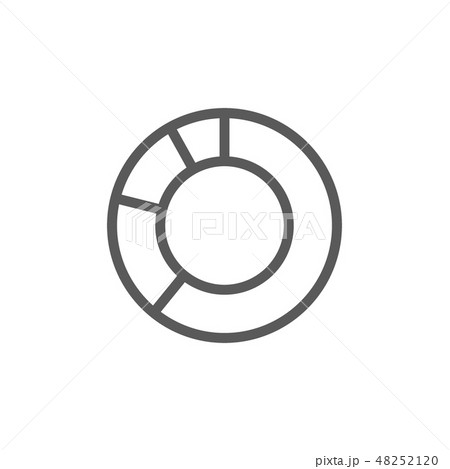 Circle graph line icon. Isolated on white background Circle graph line icon. Isolated on white background 48252120