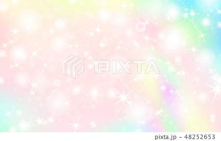 Unicorn rainbow background. Holographic sky 48252653