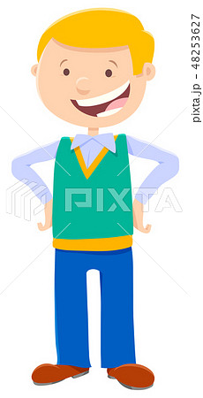 happy kid or teen boy cartoon character happy kid or teen boy cartoon character 48253627