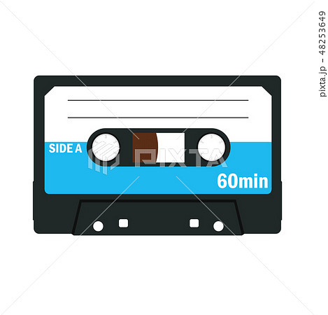 カセットテープのイラスト アナログ 磁気テープ Cassette Tape Illustrationのイラスト素材