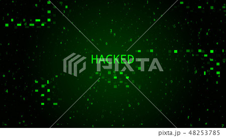 Tech Dark Green Background. Cyber Attack, Matrix 48253785