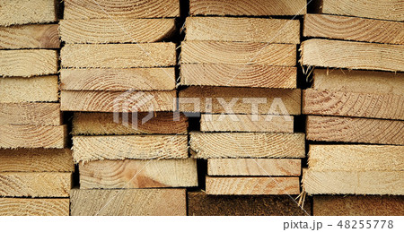 Random pile of wooden shelves 48255778