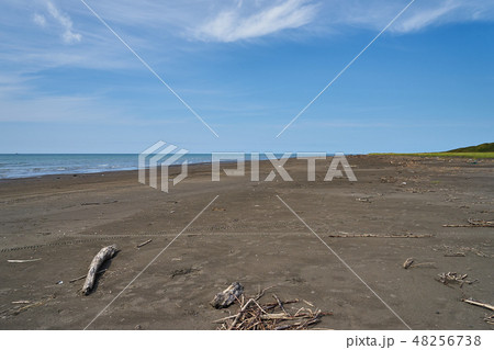 北海道　日本海とサロベツ海岸 48256738