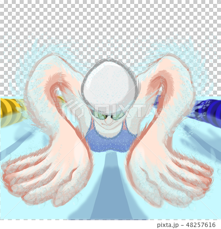 女游泳運動員蝴蝶前面 女游泳運動員蝴蝶前面 48257616