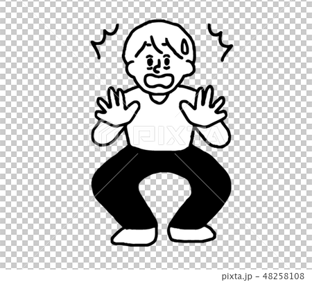 どんでん返しに驚く男性（シンプル） 48258108