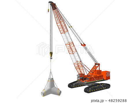 クローラークレーン４のイラスト素材 4592