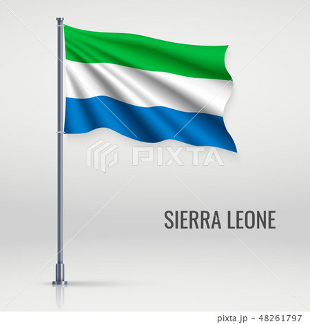 Waving flag on flagpole Waving flag on flagpole 48261797