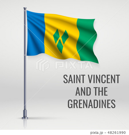 Waving flag on flagpole 48261990