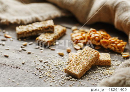 Sesame seed casinos on old vintage background Sesame seed casinos on old vintage background 48264409