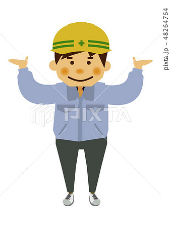 作業員のイラスト 作業服を着た男性のクリップアート 労働者のいろいろなポーズ のイラスト素材