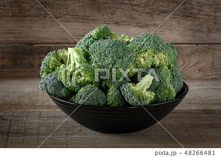 Broccoli florets in a bowl 48266481