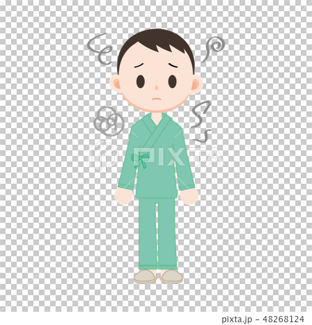 入院着の若い男性　検査入院 48268124